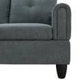 thumbnail image 6 of Hommoo Flannel Living Room Furniture Sets, 4-Seat Couches and Sofa Set, L Shaped Couch Set Sectional Sofa Set for Home, Apartment, Dorm, Dark Gray(No Ottoman), 6 of 8