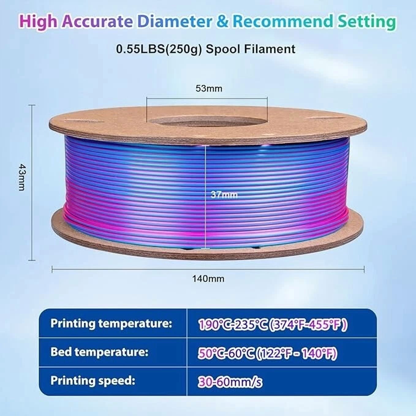 CIRCLE- Silk Pla 3D Printer Filament Triple Color Silk Pla Filament 1.75Mm 3D Printing