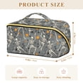 thumbnail image 4 of FORMRS Makeup Bag Travel Cosmetic Organizer for Women Fold Flat Zipper Pouch with Handle, Halloween Dancing Skeleton, 4 of 8