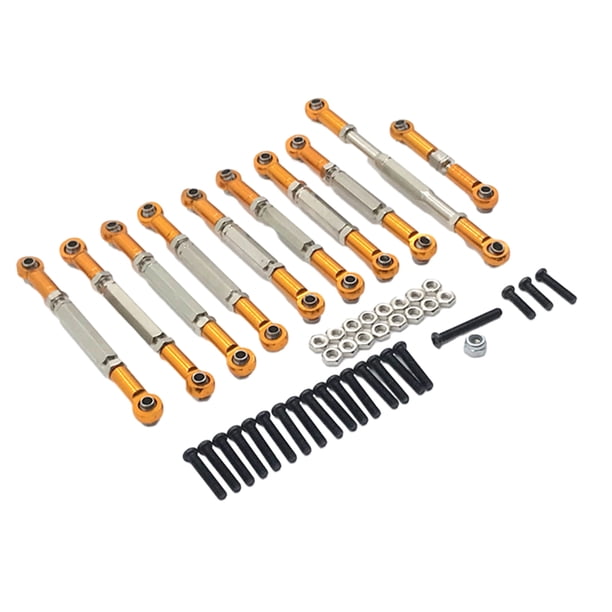 Ounissouiy Varilla de enlace de dirección de aleación de aluminio, conjunto de varilla de enlace Servo para WPL 1/16 C14 RC, accesorios de Kits de construcción modelo Oro