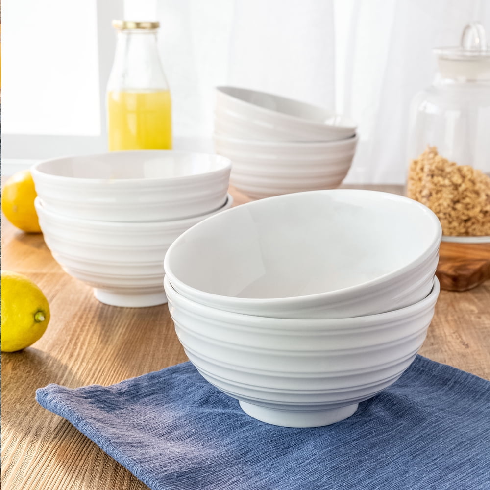 Better Homes & Gardens Anniston Porcelain Textured Bowls, set of 12