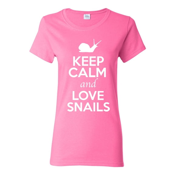 Ladies Keep Calm And Love Snails Slugs Animal Lover T-Shirt Tee
