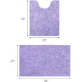thumbnail image 3 of 2 Pieces Bathroom Rugs, Ultra Soft Non Slip Absorbent Chenille Toilet Bath Mat Set (Lavender), 3 of 6