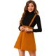 thumbnail image 1 of Allegra K Día de San Patricio Falda De Tirantes Frontal Con Botones Y Correa De Vestido Informal Para Mujer Amarillo marron XS, 1 of 5