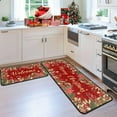thumbnail image 3 of 2 Pcs Christmas Kitchen Rugs and Mats for Floor Non-Slip Backing Mat Merry Christmas Kitchen Decor Anti Fatigue Kitchen Rug Sets with Runner Xmas Decor (Red, 17"x47.2"+17"x30"), 3 of 6