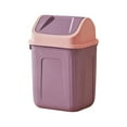 thumbnail image 2 of Kchsji Squares Trash Can With Lid Two-Way Swing Small Space Plastic Garbage Bin Odor Control Compact For Office Bathroom Bedroom Kitchen Desk Side Home Organization Daily Use, 2 of 6