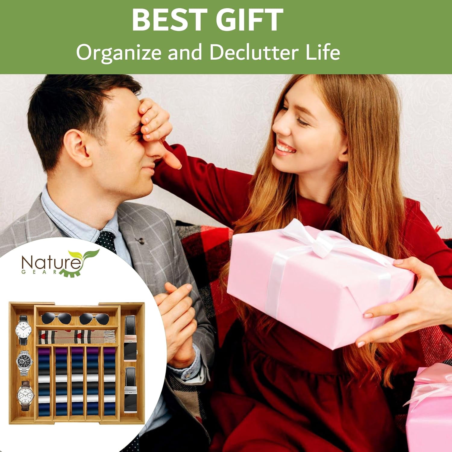 Expandable  Kitchen Drawer Organizer with 9 Compartments for Utensils