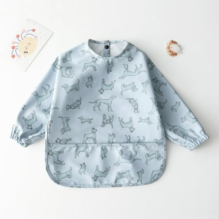 

DDWD Danish children‘s waterproof anti-clothing eating bib ultra-soft PU waterproof bib baby complementary overalls anti-dirty feeding