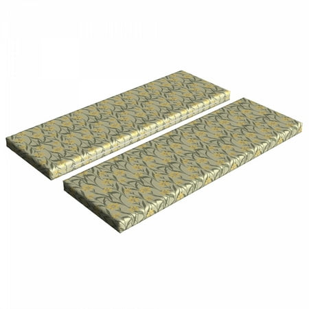 

Yellow and Green Bench Cushion Set of 2 Chamomile with Retro Design Inspirations Botanical Arrangement Standard Size Foam Pad and Decorative Cover Army Green and Yellow by Ambesonne