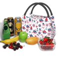 thumbnail image 3 of Yiaed Happy Columbus Day Print Lunch box lunch bag Portable Insulated Lunch Box for Women Men Cooler Tote Bag with Front Pocket for Work Picnic Travel, 3 of 6
