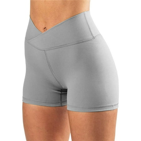 

Multitrust Women Close-fitting Sports Shorts Solid Color High Waist Leggings