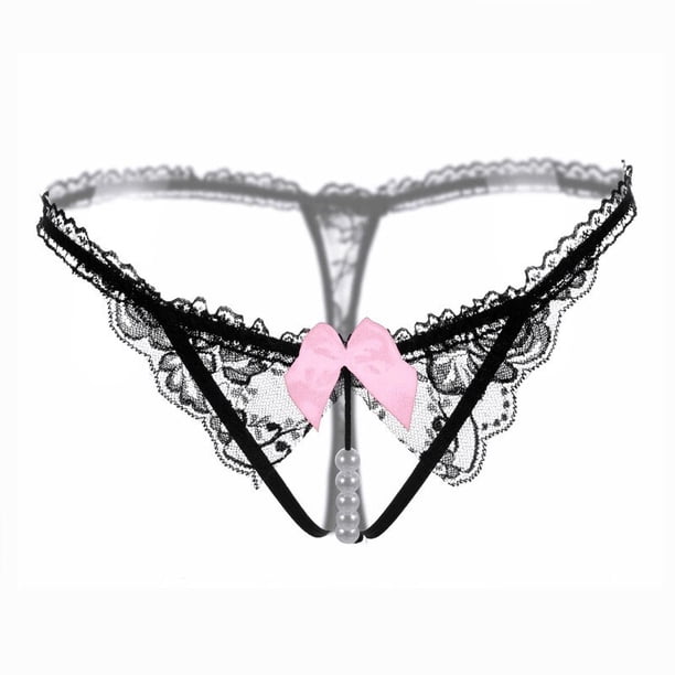 TrowBridge-bragas eróticas para mujer, ropa interior de encaje Sexy, lencería tentación, tangas caladas en caliente, tangas con cuentas, parte trasera en T de tiro bajo