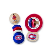BabyFanatic Wood Rattle 2 Pack - NHL Montreal Canadiens Baby Toy Set