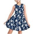 thumbnail image 2 of TGSLY Girls Summer Princess Dresses Cute Flower Printed Sleeveless Suspender Flared Skater Dress Loose Flowy Swing Beach Vacation Sundress with Pockets Multicolor#39 9 Years, 2 of 9