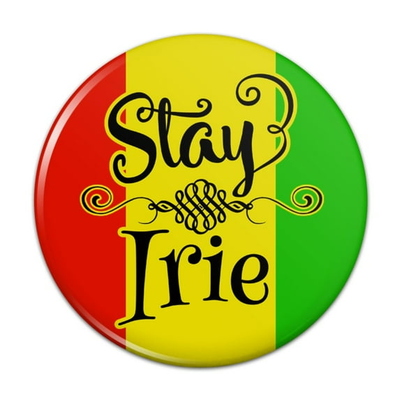 Stay Irie Rastafarian Flag Pinback Button Pin