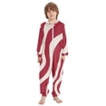thumbnail image 2 of Red Zebra Pattern One Piece Pajamas Soft Jumpsuit Cozy Sleep and Play Romper Zipper and Pockets 12-13Y, 2 of 8