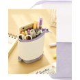 thumbnail image 5 of Estuche telescópico para bolígrafos, estuche de papelería, bolso transformador de pana de PU, organizador colorido, ideal para maquillaje de bolsa de cosméticos de Pascua y primavera, 5 of 5