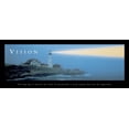 thumbnail image 2 of Unknown 32x15 Black Ornate Wood Framed with Double Matting Museum Art Print Titled - Lighthouse - Vision, 2 of 4