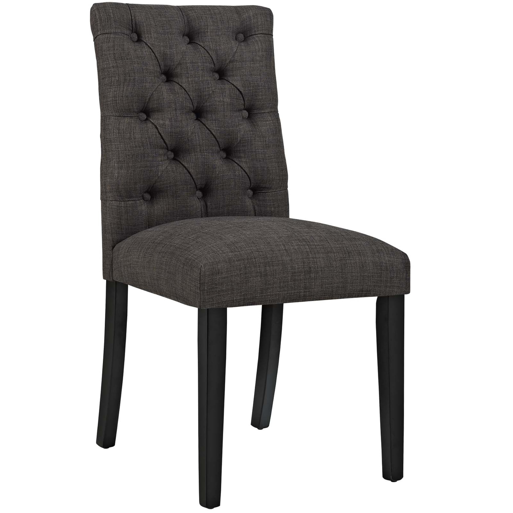Brown Upholstered High Back Parsons Side Chair