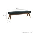 thumbnail image 3 of Modway Lyra 63" Fabric Upholstered Bench in Azure, 3 of 9