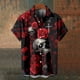 thumbnail image 3 of Camisas con estampado de calaveras vintage de verano, camisas casuales de manga corta para hombres, ropa con estampado blanco y negro, camisas holgadas con solapa de gran tamaño para hombres, 3 of 4