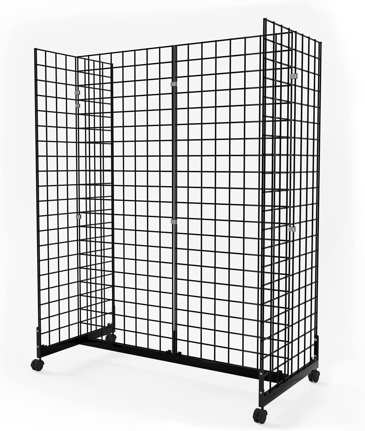 5' x 2' Gondola Wire Grid Panel Tower, Grid Wall Display Rack with
