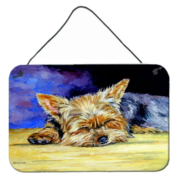 Carolines Treasures 7357DS812 Yorkie Taking a Nap Wall or Door Hanging Prints 8x12 multicolor