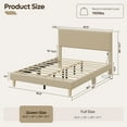 thumbnail image 3 of Bestier Corduroy Upholstered Queen Bed Frame with Adjustable Headboard, Platform Bed Frame with LED Light, Solid Wood Slats, No Box Spring Needed, Beige, 3 of 10