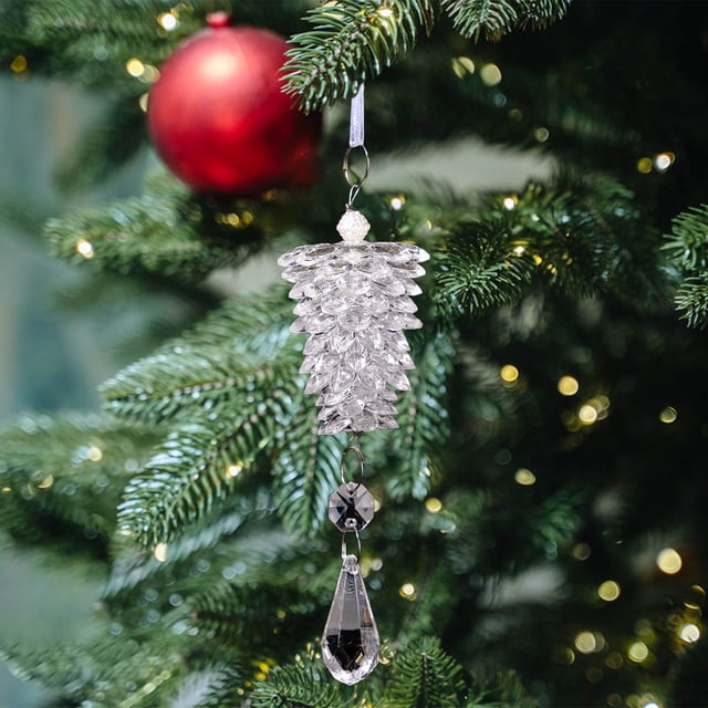 Christmas Decoration Acrylic Pinecone Pendant-realistic Pinecone Pendant-transparent Small Tree Pendant