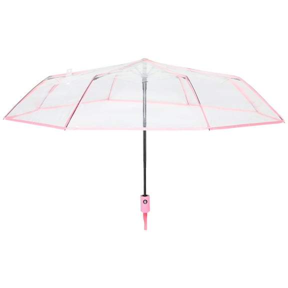 Automatic Clear Umbrella Umbrella Folding Umbrella Transparent Compact Umbrella for Rainy Day Lightweight Portable Umbrella Travel Umbrella