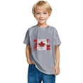 thumbnail image 4 of gljltg (3-10 Years) Unisex Kids Summer Fashionable Cute Maple Leaf Print Casual Short Sleeve Round Neck Cotton T-Shirt, 4 of 9