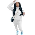 thumbnail image 1 of UKAP Ladies Two Piece Outfit Drawstring Tracksuit Sets Hooded Neck Jogger Set Athletic Sports Sweatshirts And Sweatpants White S, 1 of 4