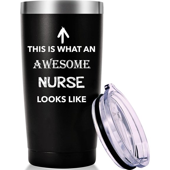 This Is What An Awesome Nurse Looks Like Mug.Nurses Week,Nurse Practitioner,Nurse Appreciation,Nursing School Graduation Gifts.Birthday,Christmas Gifts for Nurse Tumbler(20oz Black)
