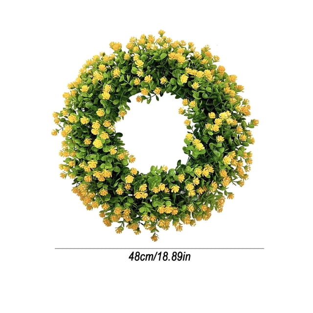 Spring Summer Colorful Leaf Wreath Plastic Vibrant Floral Gate Pendant Eye Catching Durable Design For Front Door Home Indoor Outdoor Spring Summer Holiday Wedding Housewarming Decor Gifts
