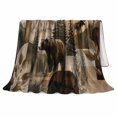 thumbnail image 2 of Rustic Wilderness Bear Moose Collage, Peaceful Mountain Lake Scene, Warm Flannel Blanket for Cabin and Lodge with Detailed Artwork, Outdoor Lovers Camping Gift, Rustic Home Decor, 2 of 9