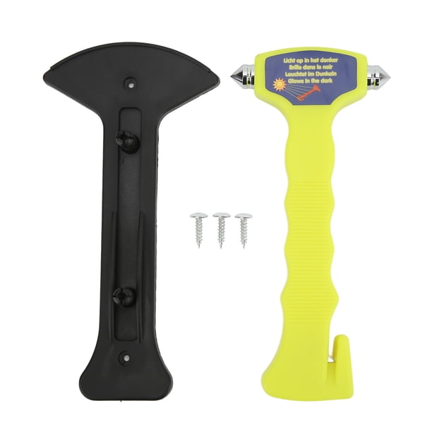 Martillo de seguridad 2 en 1, rompecristales de ventana, cortador de cinturón de seguridad, herramienta de Escape de emergencia luminosa para autobuses, trenes y coches Jadeshay A