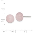 thumbnail image 2 of 925 Sterling Silver 10 10.5mm Rose Quartz Button Stud Earrings Ball, 2 of 6