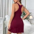thumbnail image 4 of Lovskoo 2024 Nightgowns for Women Plus Size Soft Lace Chemise Erotic Halter Dress Hip Tight Undershirt Erotic Nightgown Valentine's Day Gift Sleepwear Red, 4 of 7