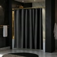 thumbnail image 3 of Moorefield Pebbles PEVA Shower Liner with Black Grommets, Soft-Touch, 72" x 72", Black, 3 of 7