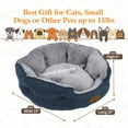 thumbnail image 4 of Anyask Round Soft Cat Beds for Small Indoor Cats Dog Up to 15 lbs, Blue 20"x19"x6", 4 of 8