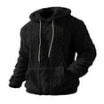 thumbnail image 3 of LWITHSZG Mens Hoodies Fuzzy Sherpa Textured Drawstring Pullover Sweatshirts Fall Winter Hooded Long Sleeve Going Out Tops with Front Pocket, 3 of 8