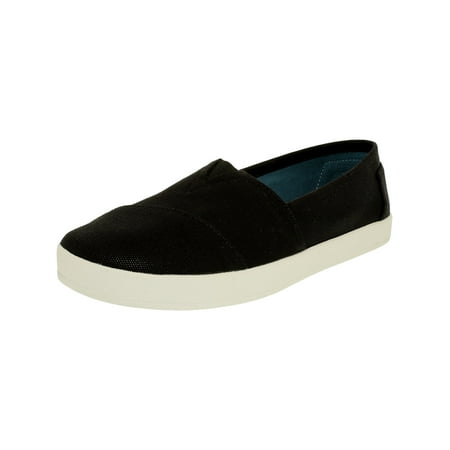 Coated Canvas Black Leather - Toms Women's Avalon Slipon Canvas Black Ankle-High Slip-On Shoes - 7M