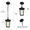 thumbnail image 6 of LNC Modern Farmhouse Black Outdoor Pendant Lantern, 1-Light Patio Hanging Lamp, 6 of 12