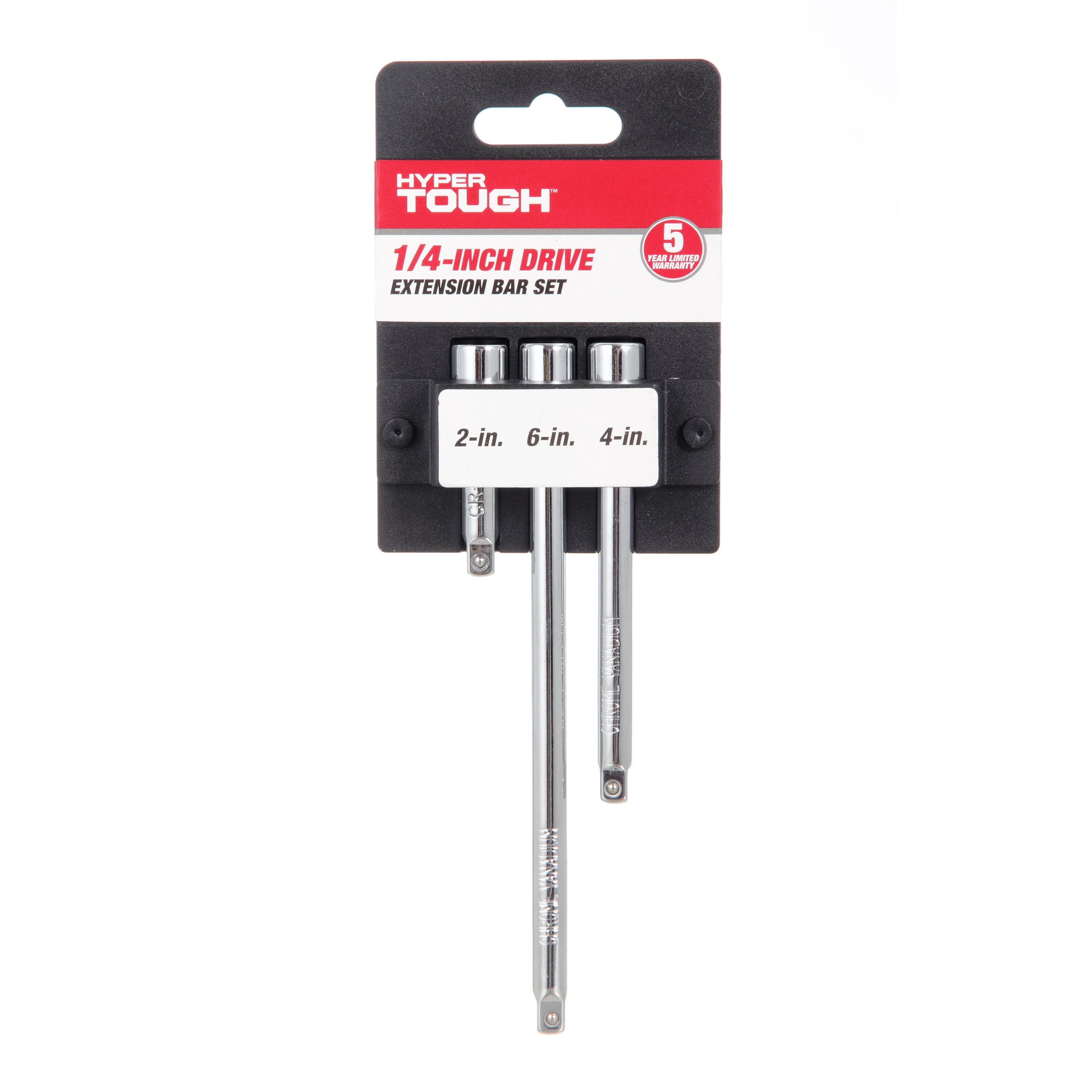 Hyper Tough 3 Piece 1/4 inch Drive Ratcheting Wrench Socket Extension Bars 8UC0001A