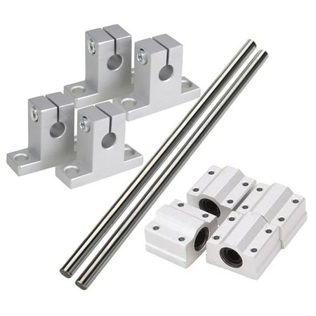 

Horizontal 8mm Dia Linear Motion Ball Bushing 200mm Linear Shaft Optical Axis with Rod Rail Support Set