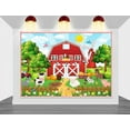 thumbnail image 4 of Red Farm Theme Barn Backdrop Cartoon Farm Animal Birthday Party Decorations Farm Theme Children's Birthday Photography Background Photo Booth Prop, 4 of 4
