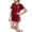 Red, variant on Edvintorg 2 Piece Outfits for Girls Loose Fit Short Sleeve Crewneck Casual Athletic Shirt and Boyshort Kids Clothes Girls Size 3-14