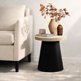 thumbnail image 6 of LuxenHome Light Wood Finish Top with Black Base Manufactured Wood Round Side Table, 6 of 7