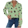 thumbnail image 1 of Pompotops Chemise à Manches Longues Imprimée Numérique pour Femme Chemise Imprimée Haut Mode en Solde, 1 of 6