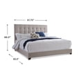 thumbnail image 5 of Leji King Size Bed, Square Button Tufted Beige Upholstered Headboard, 5 of 7